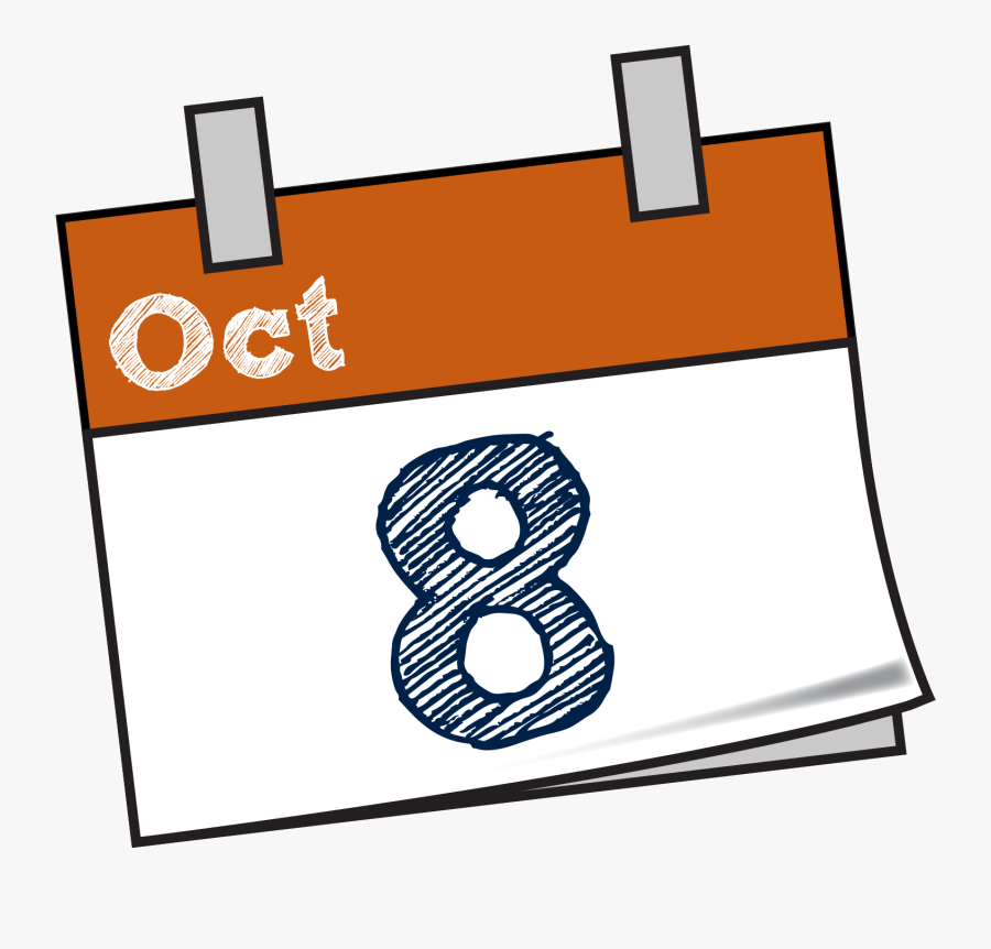 October Calendar Clip Art - Calendar 8 Png, Transparent Clipart