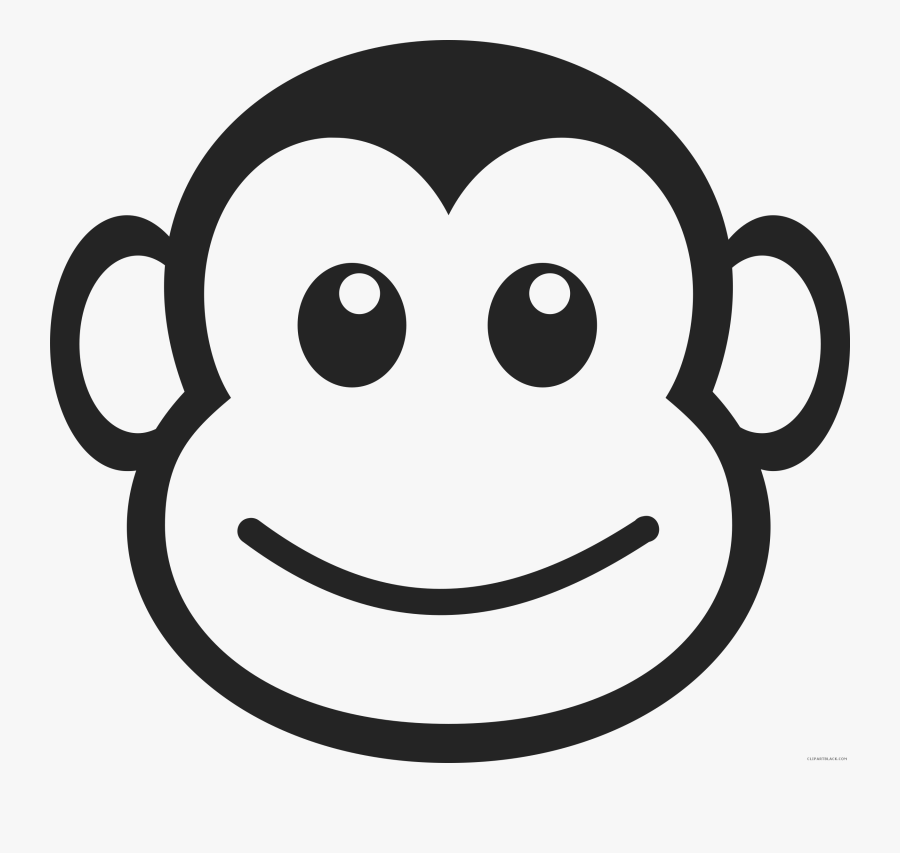 Monkey Face Animal Free Black White Clipart Images Cute Monkey Face