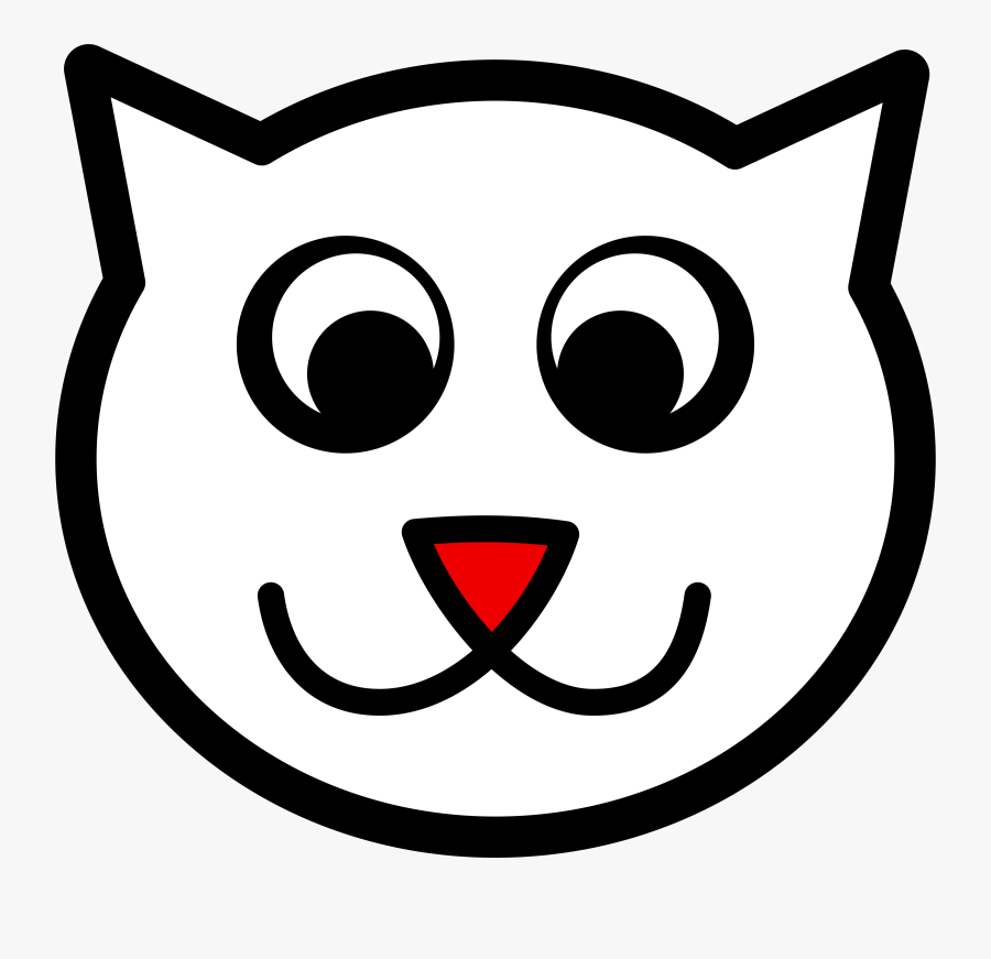 Clipart - Kitty Cat Face Drawing, Transparent Clipart