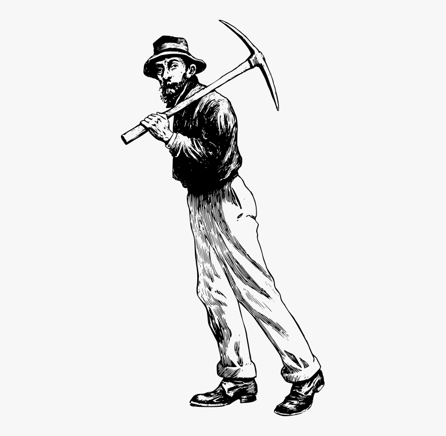 Bearded Miner Clip Art - Drawing Of A Miner, Transparent Clipart