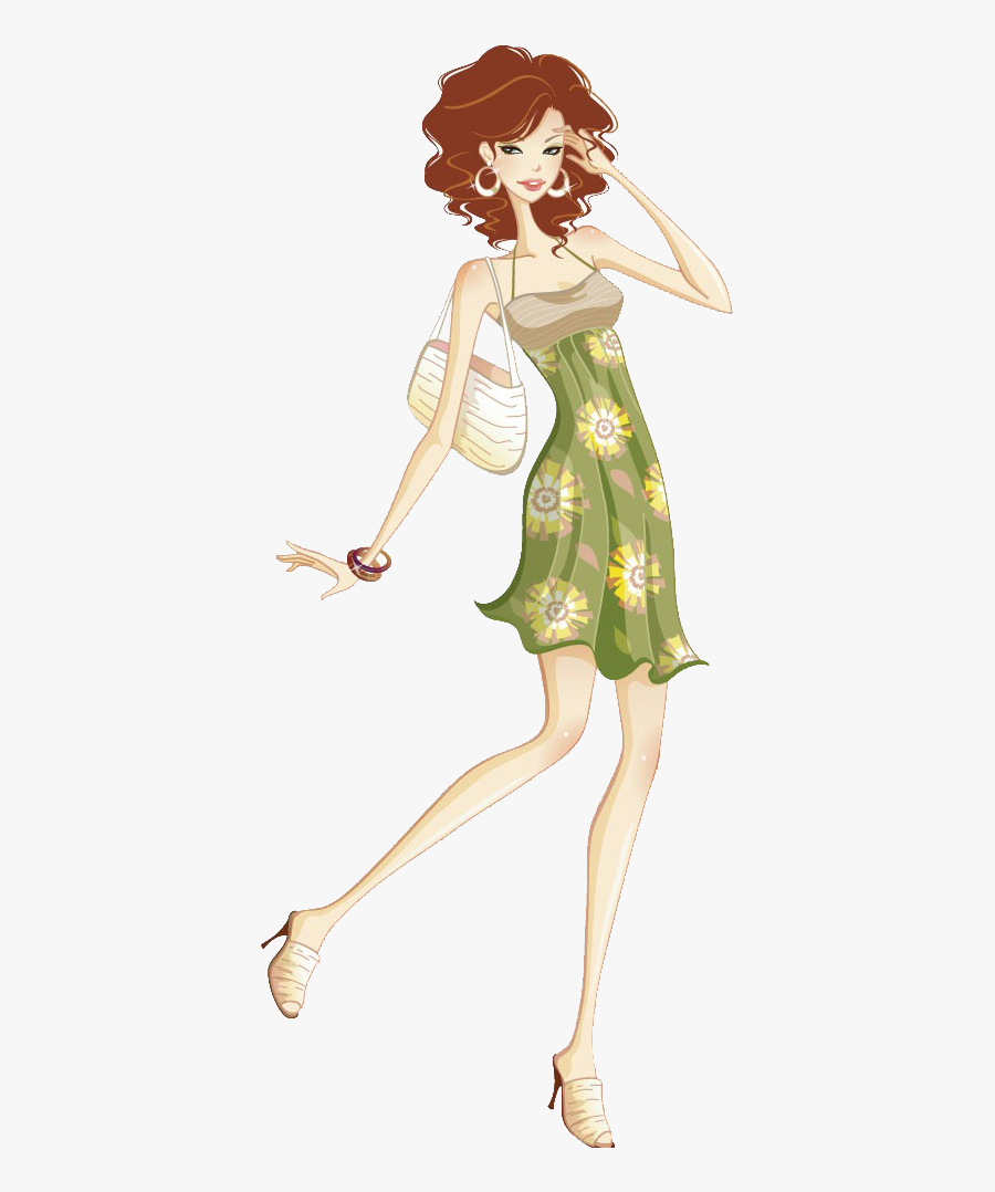 Fashion Clipart Popular Girl - เสื้อผ้า แฟชั่น เสื้อผ้า การ์ตูน, Transparent Clipart
