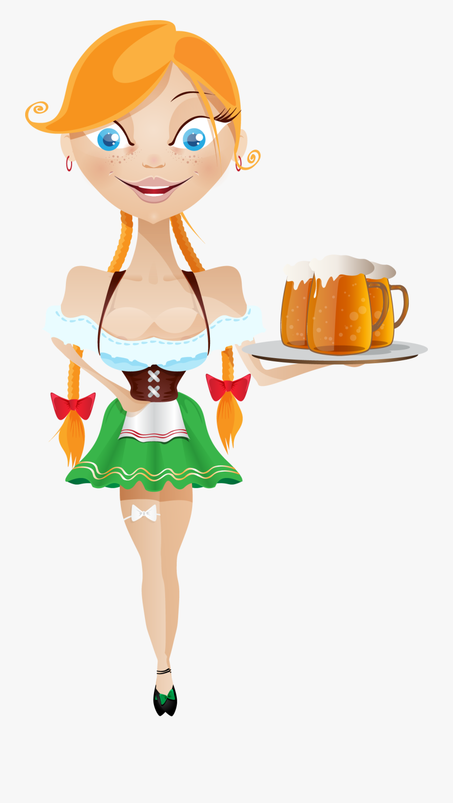 Retro Clipart Waitress - Waitress Vector, Transparent Clipart