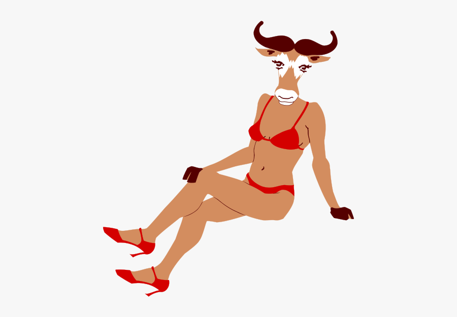 Free Gnu Pin-up - Illustration, Transparent Clipart