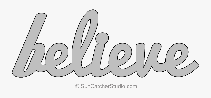 Word Believe In Outline, Transparent Clipart