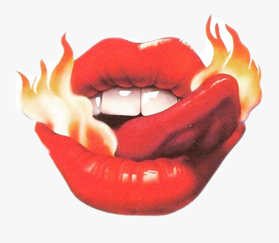 Lips Flames Red Lickinglips Licking Sexy Fire Tongue - Fire Tongue Png, Transparent Clipart