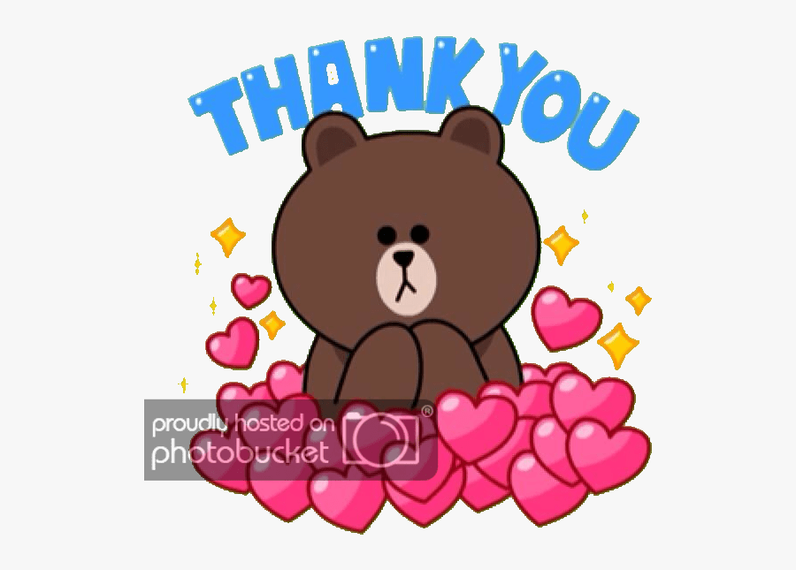 Line Friends Thank You, Transparent Clipart