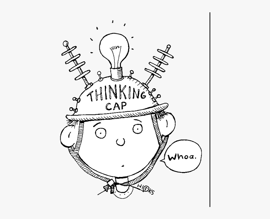 Thinking Of You Clipart Kid Transparent Png - Thinking Cap Black And White, Transparent Clipart