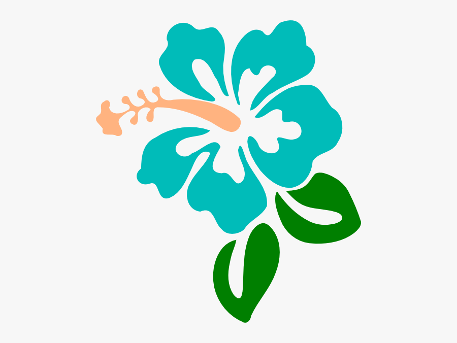 Hibiscus Blue Svg Clip Arts - Transparent Background Hawaiian Flower Clipart, Transparent Clipart