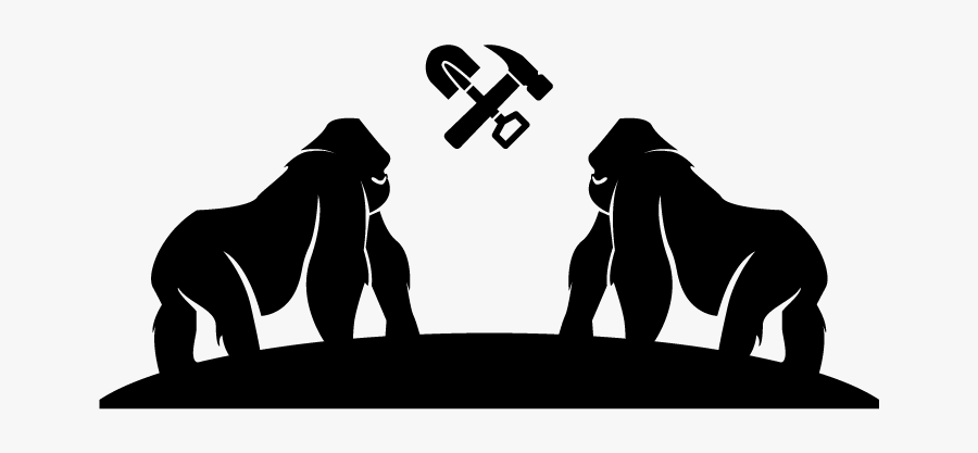 Gorilla Brothers Landscaping & Remodeling - Gorilla Walking Silhouette, Transparent Clipart
