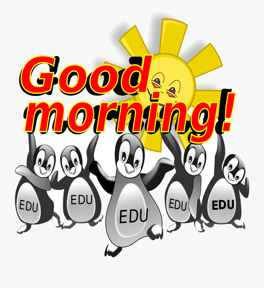 Good Morning Clipart Image Black And White Library - Wednesday Good Morning Penguin, Transparent Clipart