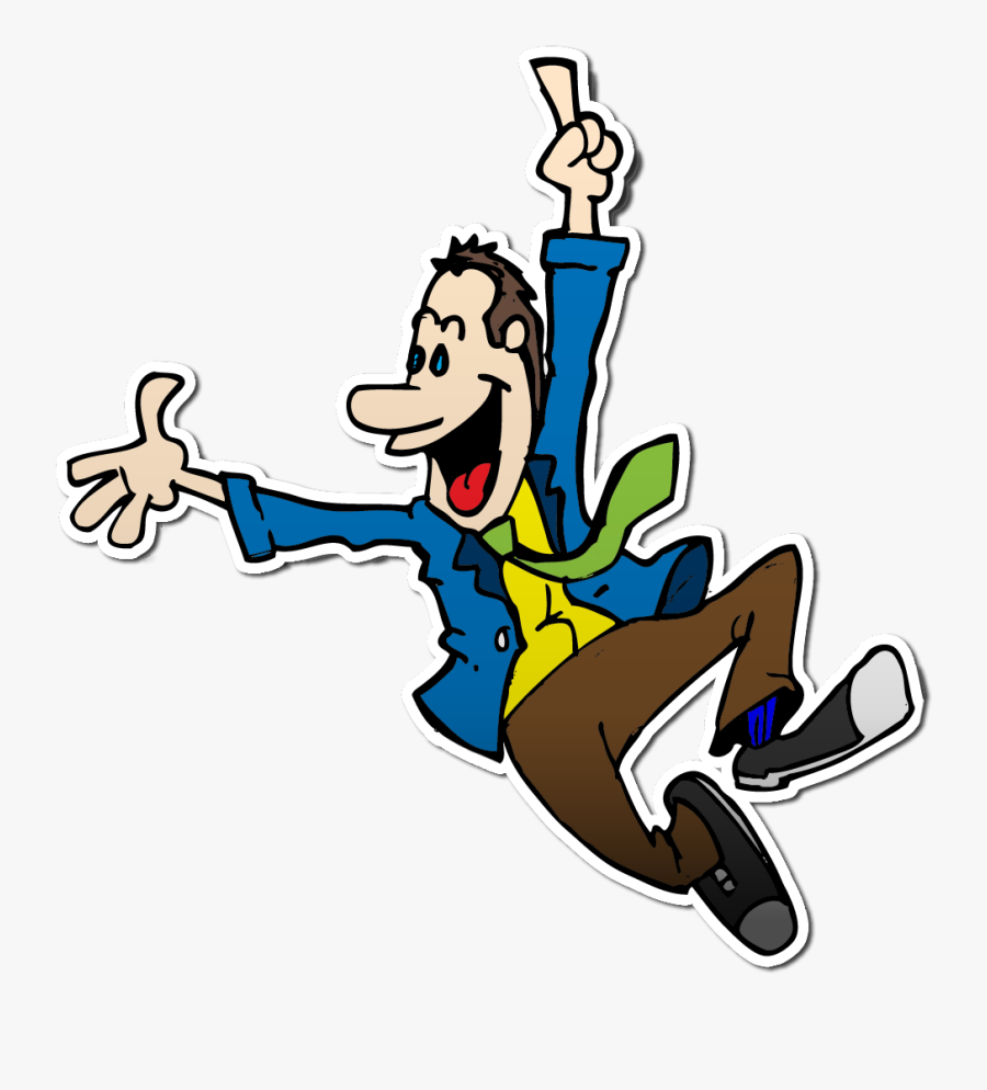 Excited Happy Man Cartoon, Transparent Clipart