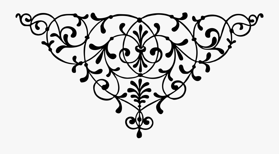 Decorative Divider - Floral Line Art Png, Transparent Clipart