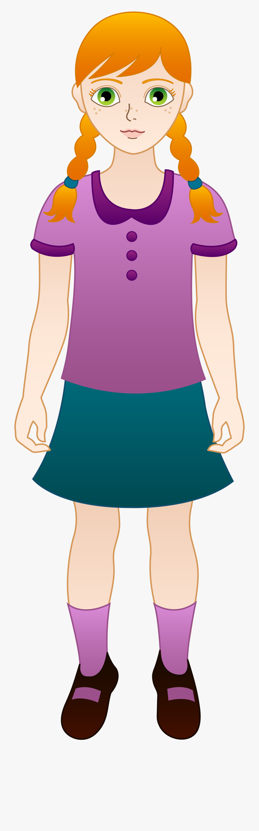 Clip Art Redhead Free Clip Art - Little Redheaded Girl Cartoon, Transparent Clipart