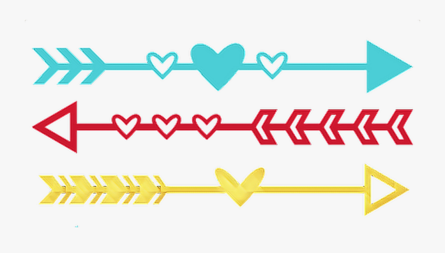 #arrow #arrows #heart #hearts #divider #frame #border - Clip Art Arrow With Hearts, Transparent Clipart
