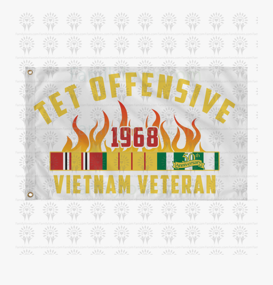 50th Anniversary Of Tet Offensive Wall Flag %tag Familyloves - Poster, Transparent Clipart