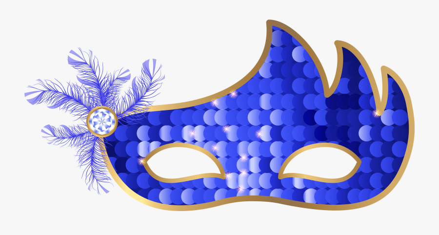 Blue Carnival Mask Clip Art Image - Rio Carnival Mask Png, Transparent Clipart