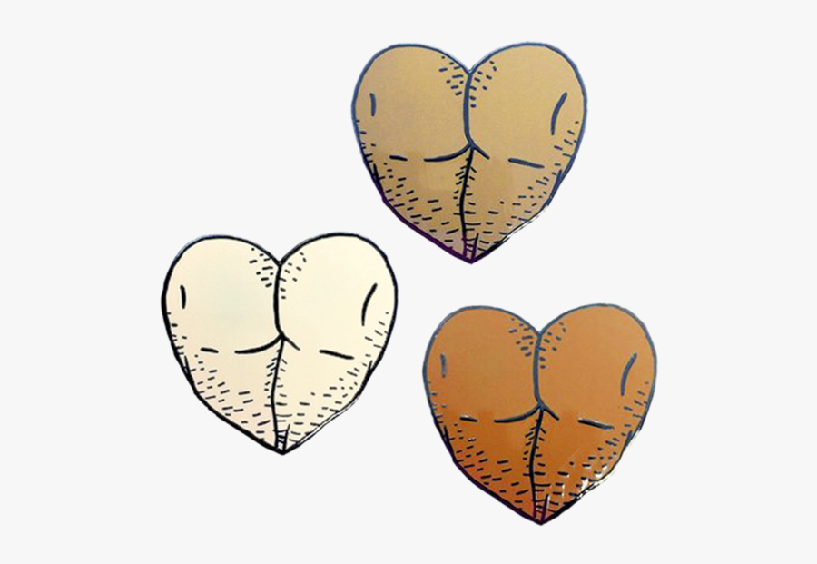 Butt Heart Nude Pin - Illustration, Transparent Clipart