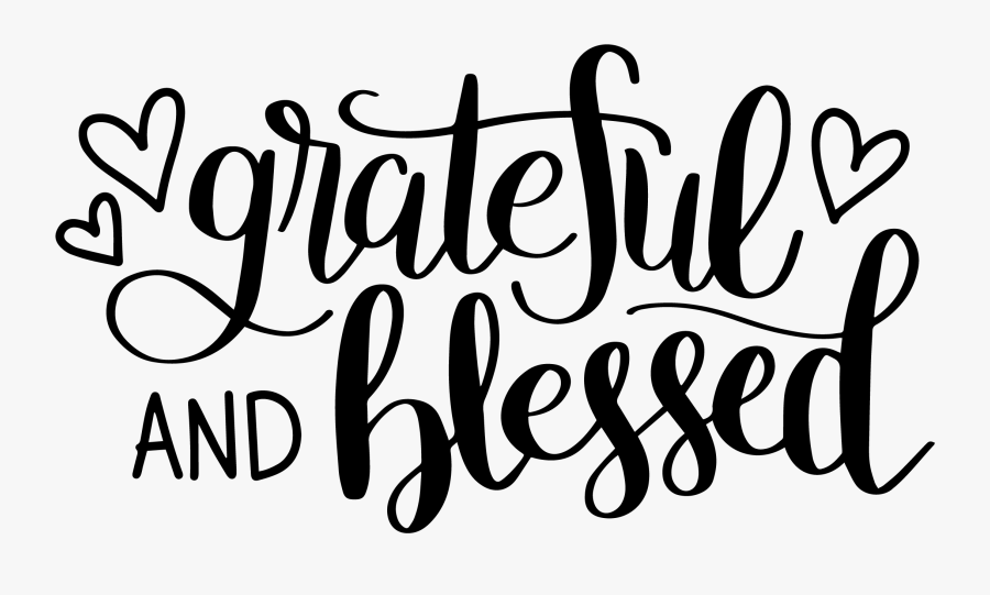 Hand Lettered Grateful And Blessed Free Svg Cut File - Grateful Thankful Blessed Coloring, Transparent Clipart