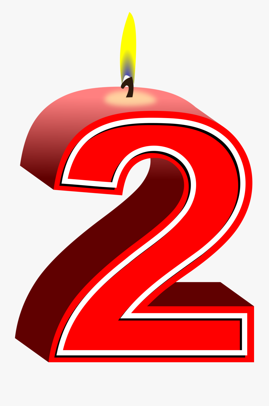 Birthday Clipart Number - 2 Birthday Candle Transparent, Transparent Clipart