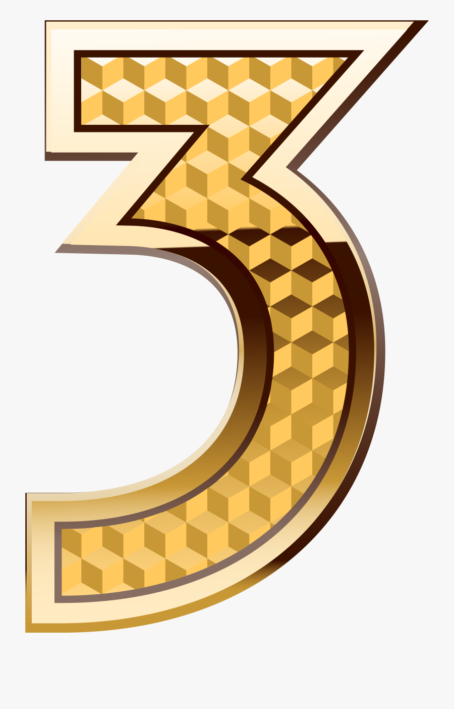 Gold Number Three Png, Transparent Clipart