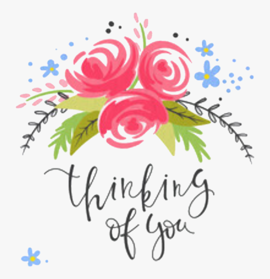 Words Sayings Quotes Floral Header - Thinking Of You With Flower, Transparent Clipart