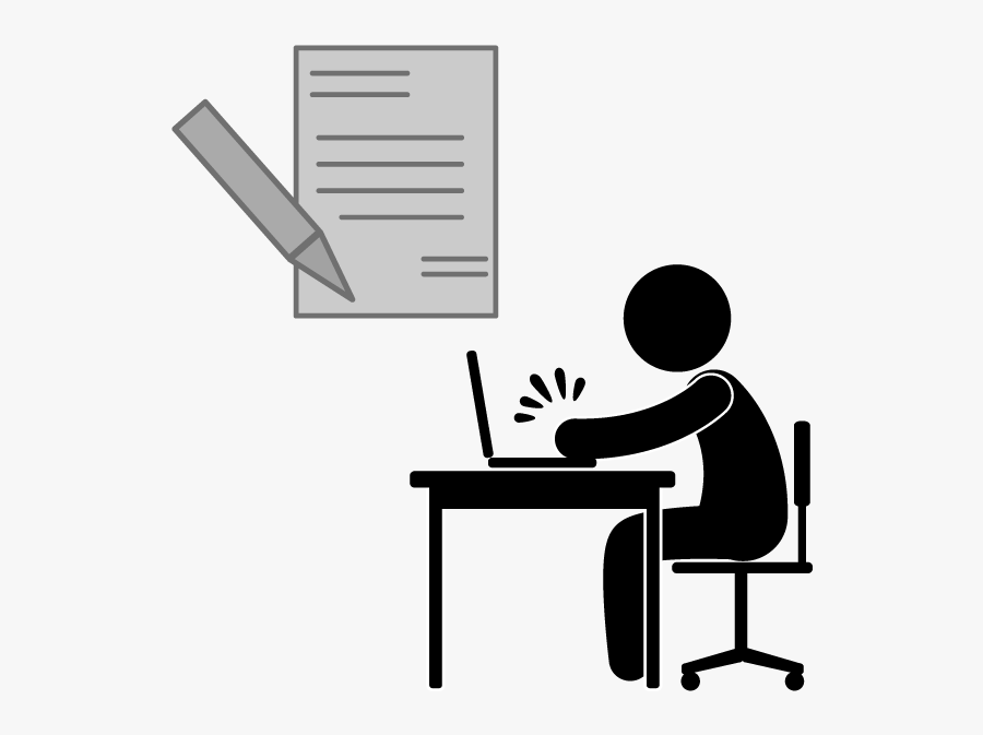 Person Sitting At Desk, Transparent Clipart