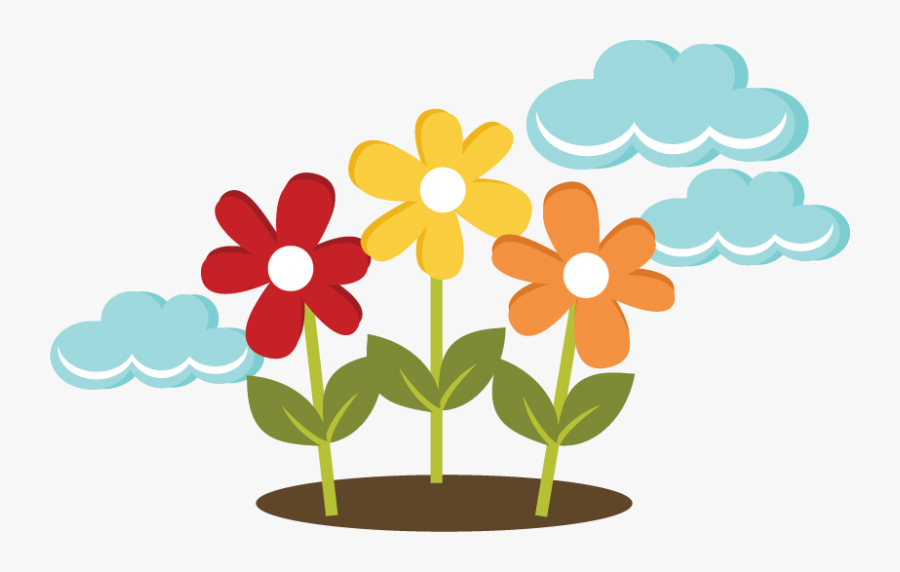 Flowers With Clouds Svg Files For Cutting Machines - Flowers And Clouds Clipart, Transparent Clipart