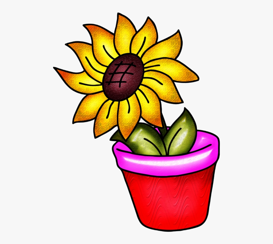 Thinking Of You Clip Art Bouquet Blog Think Flower - Flower Vase With Sunflower Clipart, Transparent Clipart