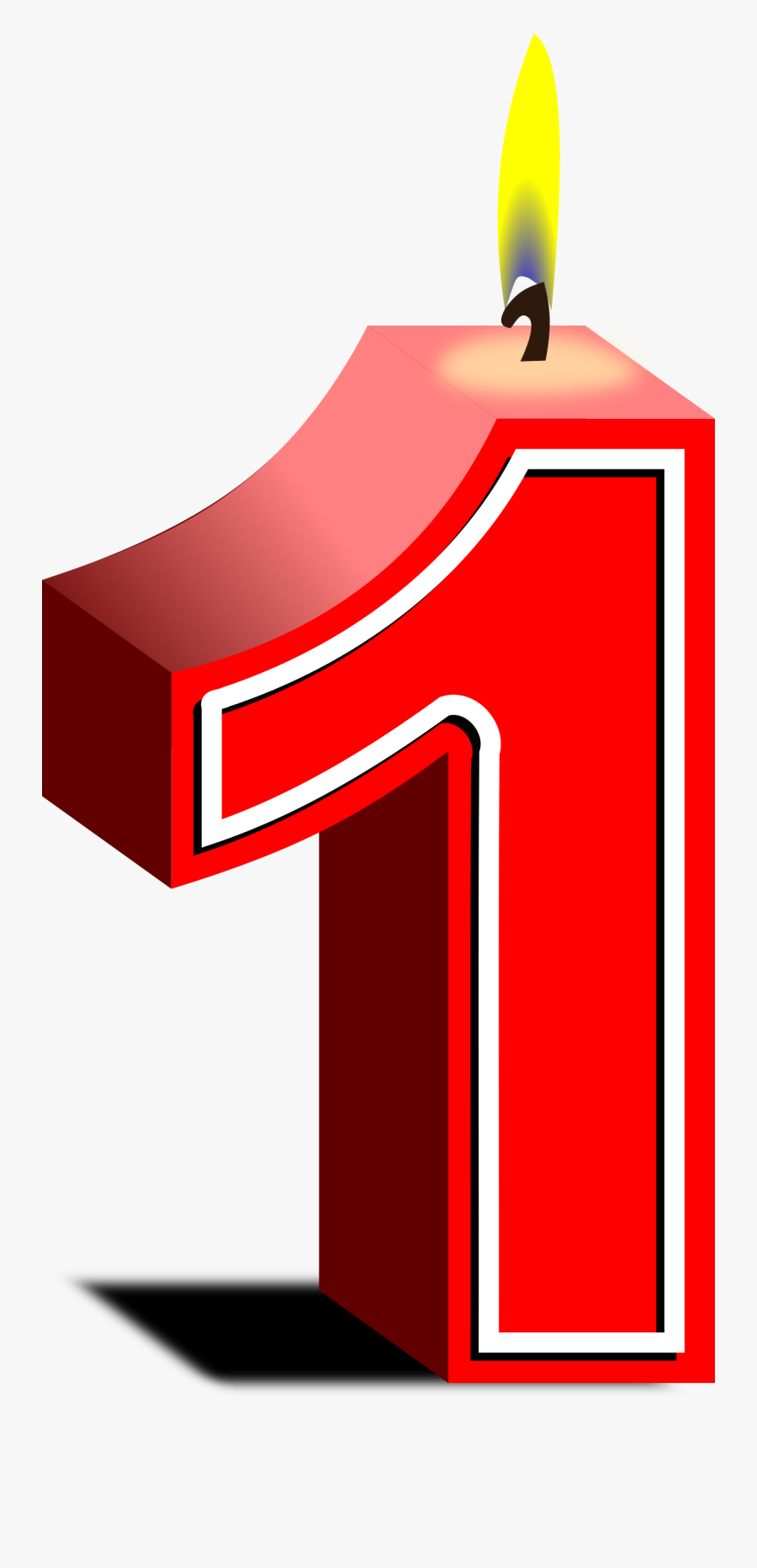 Candle Graphics Transparent Image - 1 Birthday Candle Png, Transparent Clipart