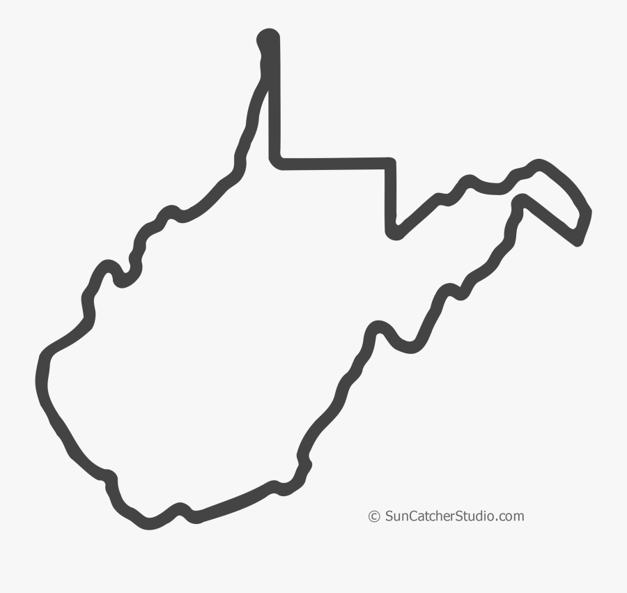 Free West Virginia Outline With Home On Border, Cricut - West Virginia Outline, Transparent Clipart