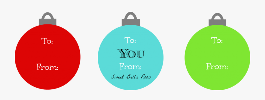 Christmas Gift Tag Template - Printable Ornament Gift Tags, Transparent Clipart