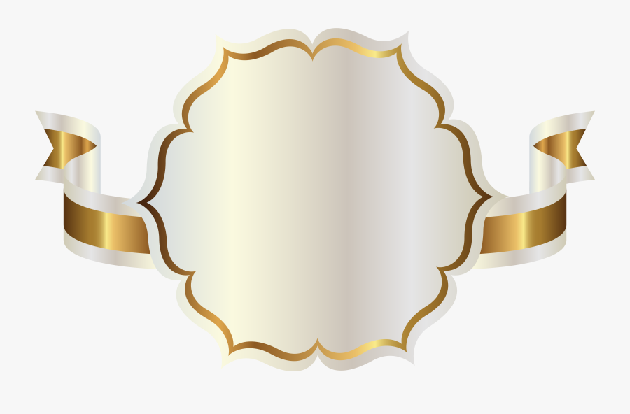 White Label With Gold Ribbon Png Clipart - Illustration, Transparent Clipart