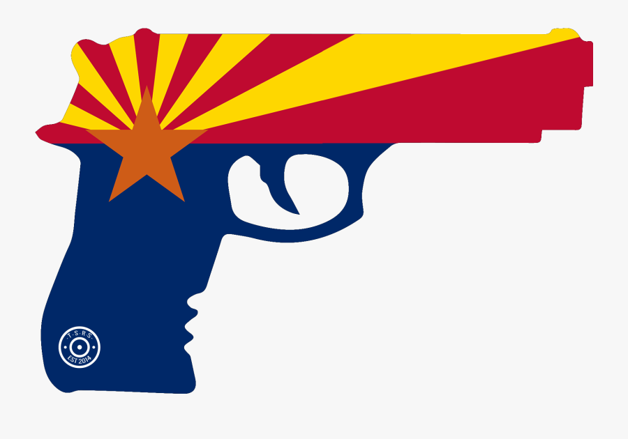 Gun Decals Arizona State Flag Auto Decals - Colorado Flag And Guns, Transparent Clipart