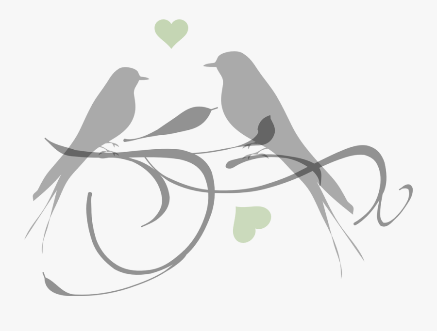Love Birds Colored Clipart, Transparent Clipart