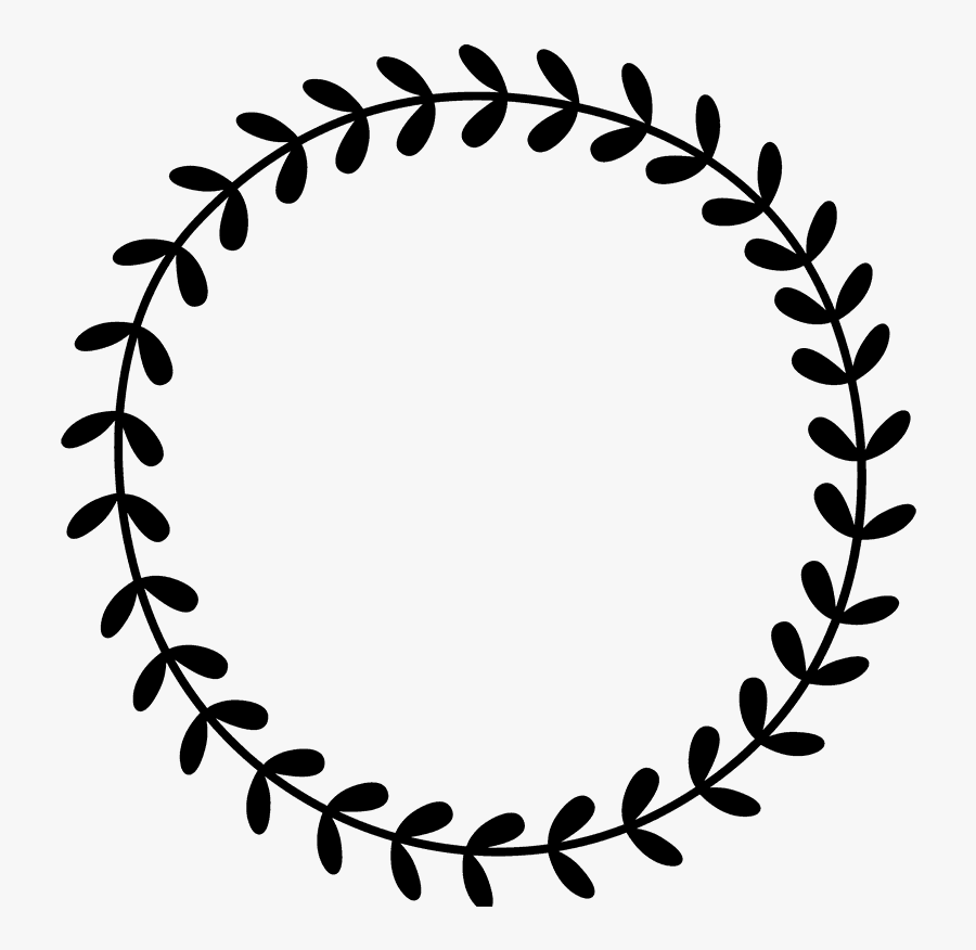 Leafy Wreath Rubber Stamp - Circle Leaf Border Clipart, Transparent Clipart