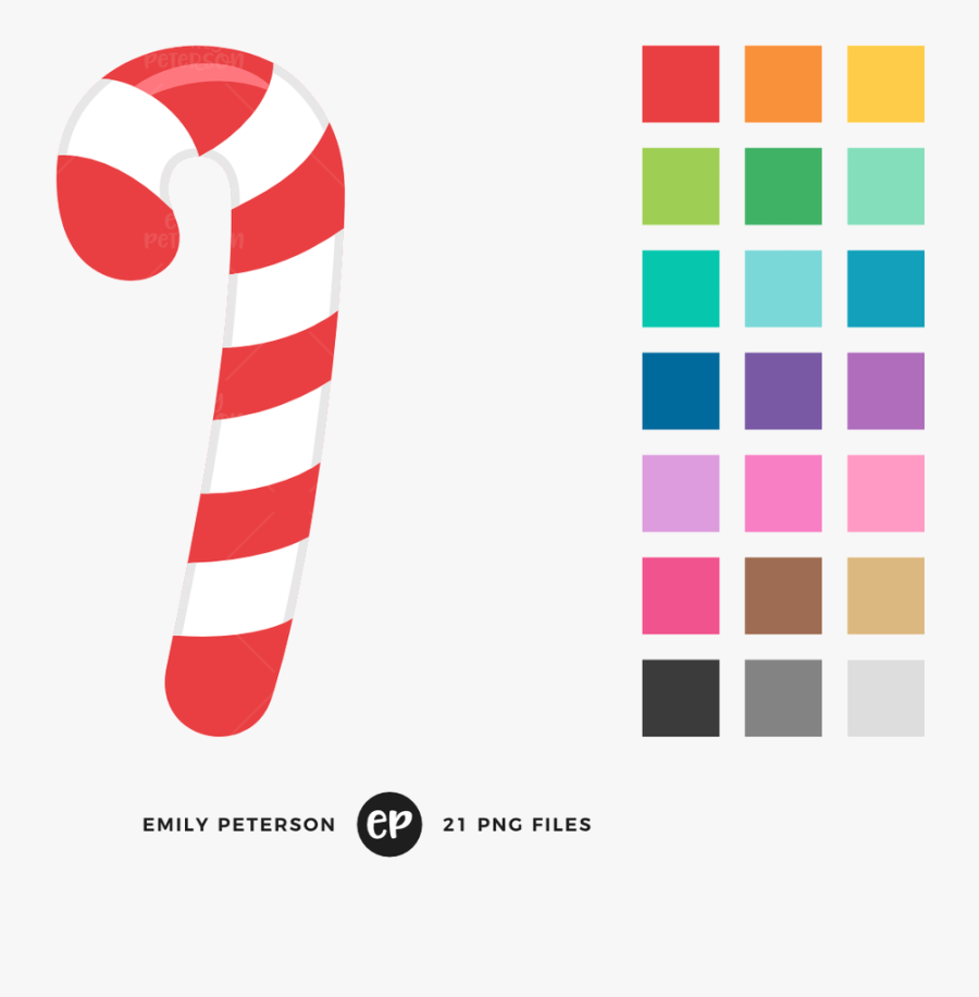 Candy Cane Canes Clipart By Emily Peterson Studio Transparent - Ice Lolly Clipart, Transparent Clipart