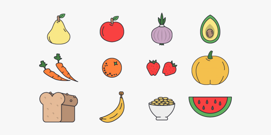 Vegetables Fruit Line Art Png, Transparent Clipart