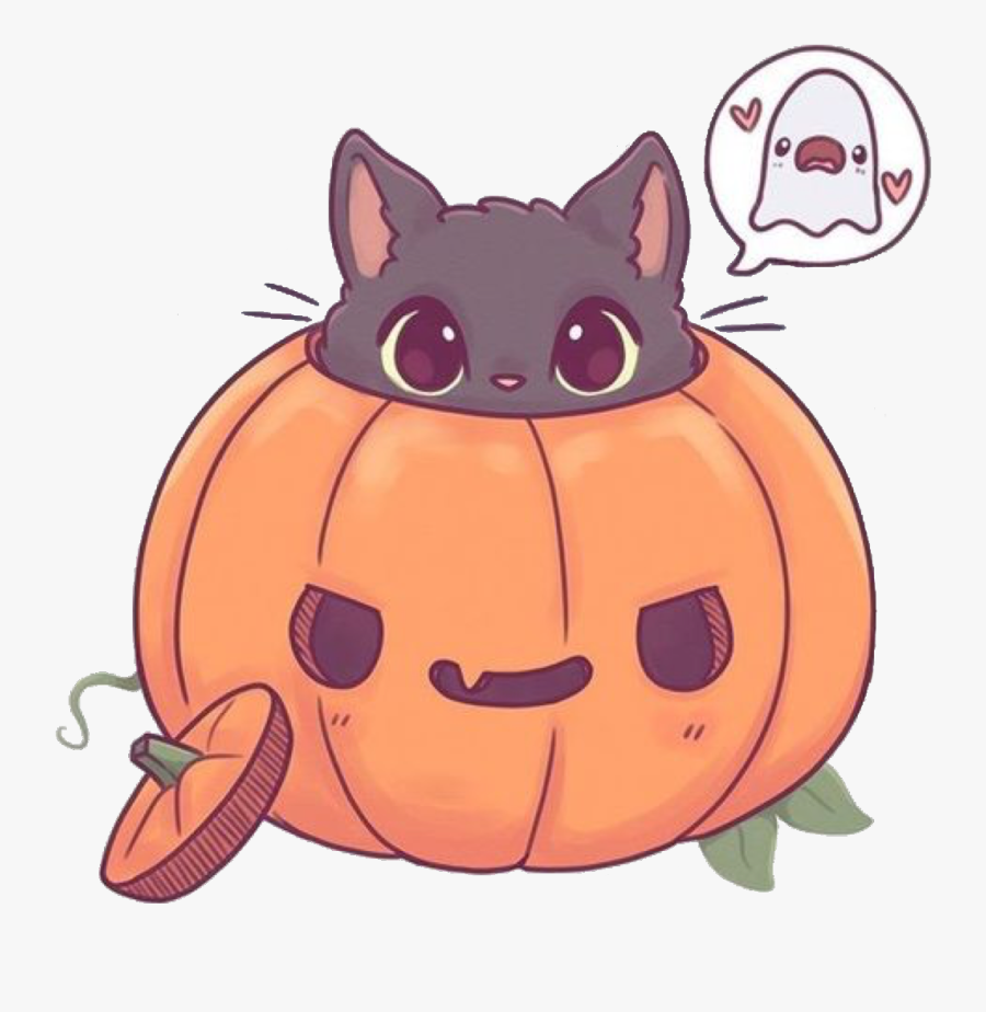 Cute Pumpkin Cat Cartoon Wallpaper - Focus Wiring