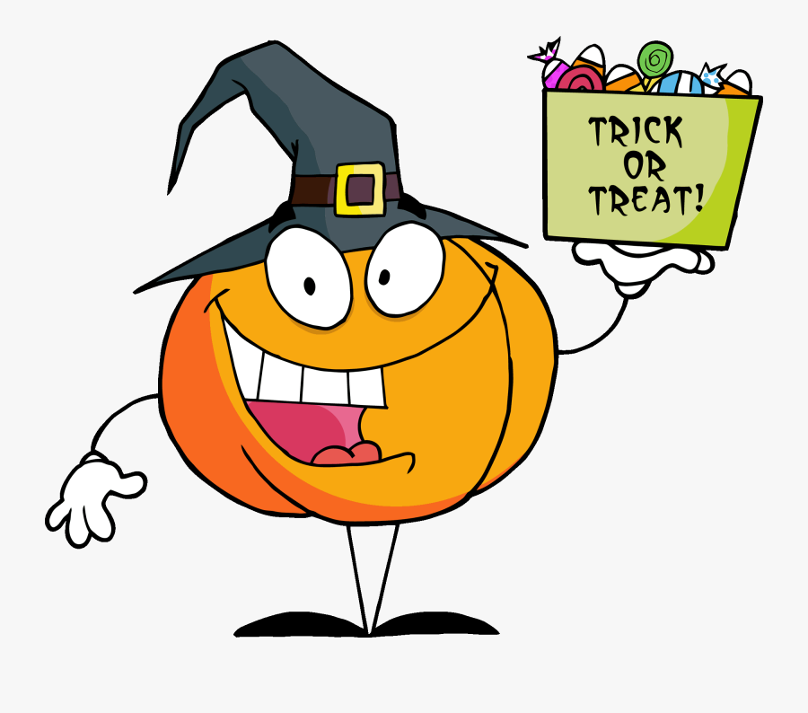 Cartoon Pumpkin With Candy Clipart , Png Download - Halloween, Transparent Clipart