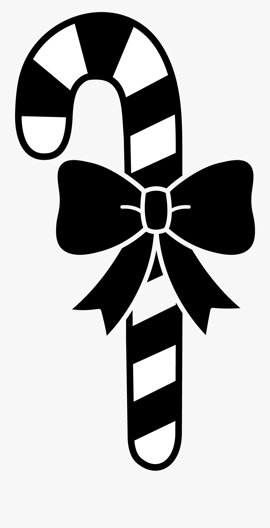Candy Cane Black And White Clipart Clipartfest Transparent - Bow Clipart Black And White, Transparent Clipart