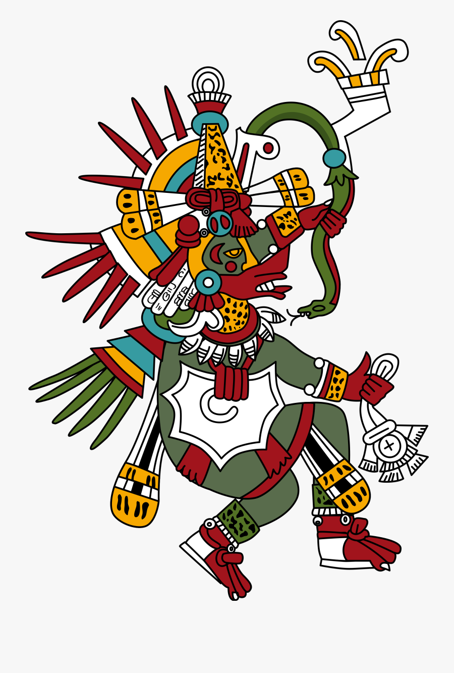 Clip Art Quetzalcoatl Wikipedia - Aztec Quetzalcoatl, Transparent Clipart