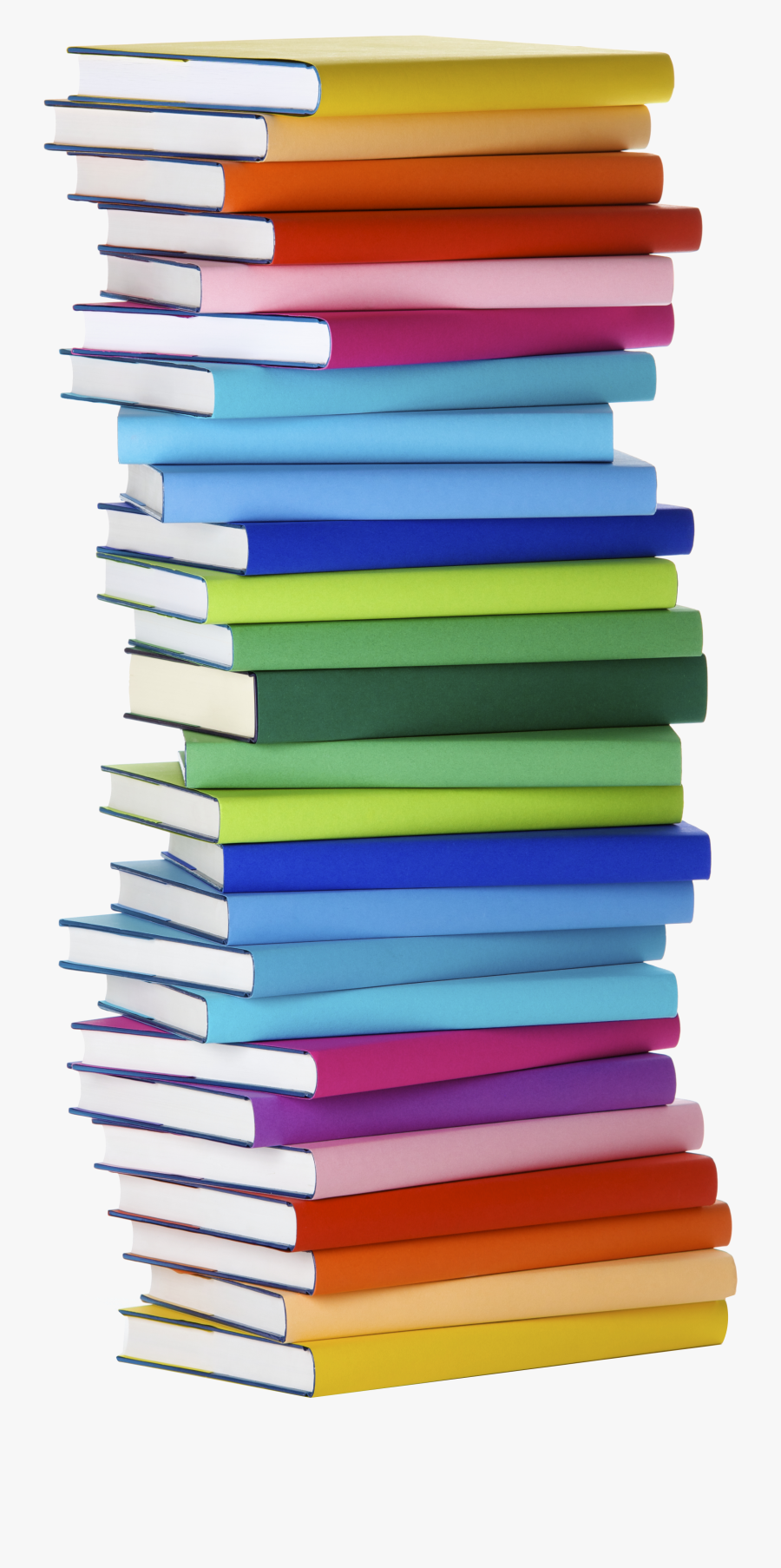 Transparent Stack Of Paper Clipart - Stack Of Books Rainbow, Transparent Clipart