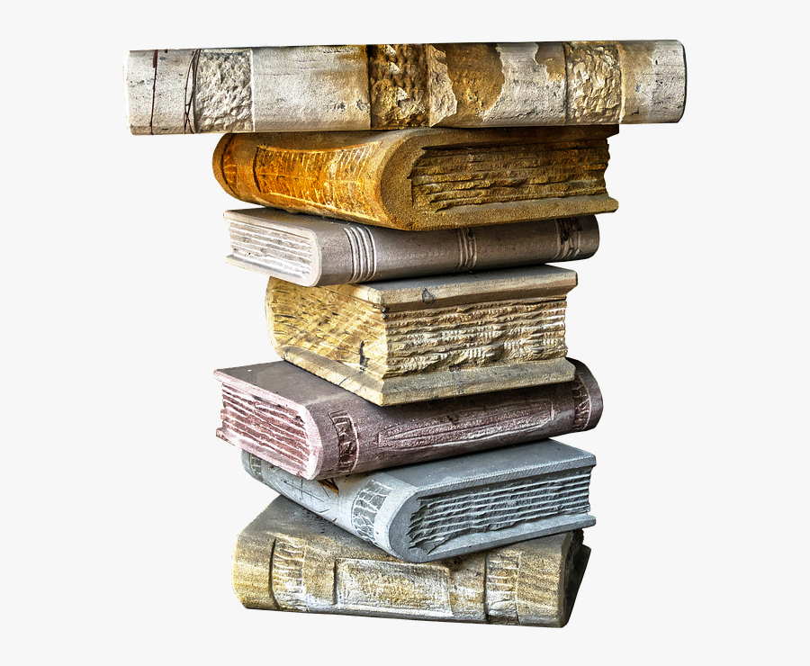 Books, Book Stack, Ceramic, Capital, Stacked, Pillar, - Ceramic Stack Of Books, Transparent Clipart