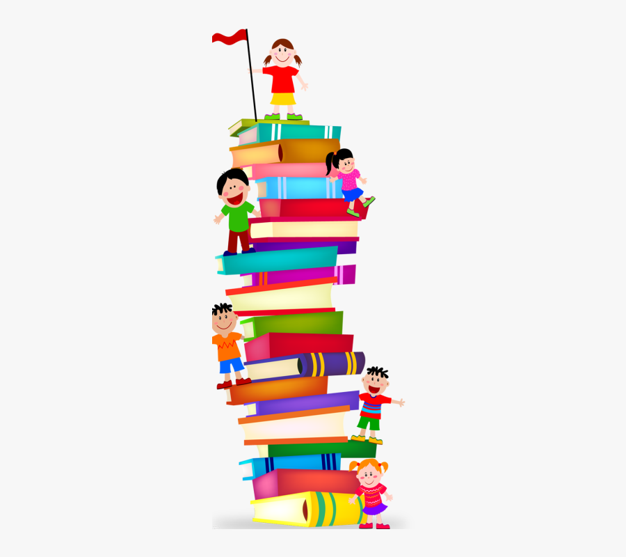 Transparent Book Stack Clipart - Library Stacked Books Clipart, Transparent Clipart