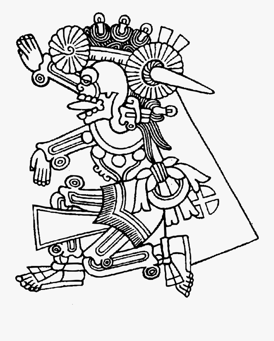 Mictlantecuhtli Drawing Art Free - Dioses Aztecas Para Colorear, Transparent Clipart