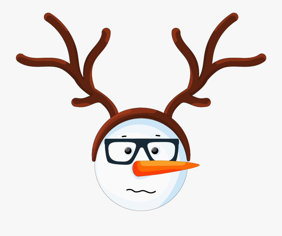 Boneco De Neve Com Chifre, Transparent Clipart