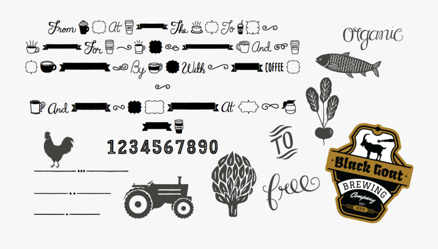 Clip Art Farmers Market Font - Espresso Beans Font, Transparent Clipart