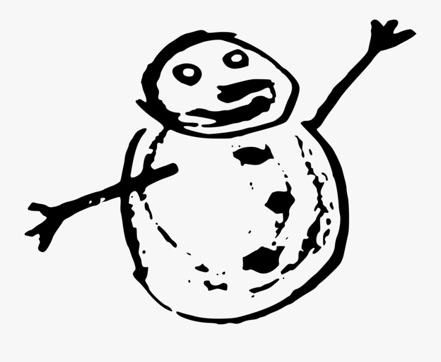 Happy Snowman Doodle - Cartoon, Transparent Clipart