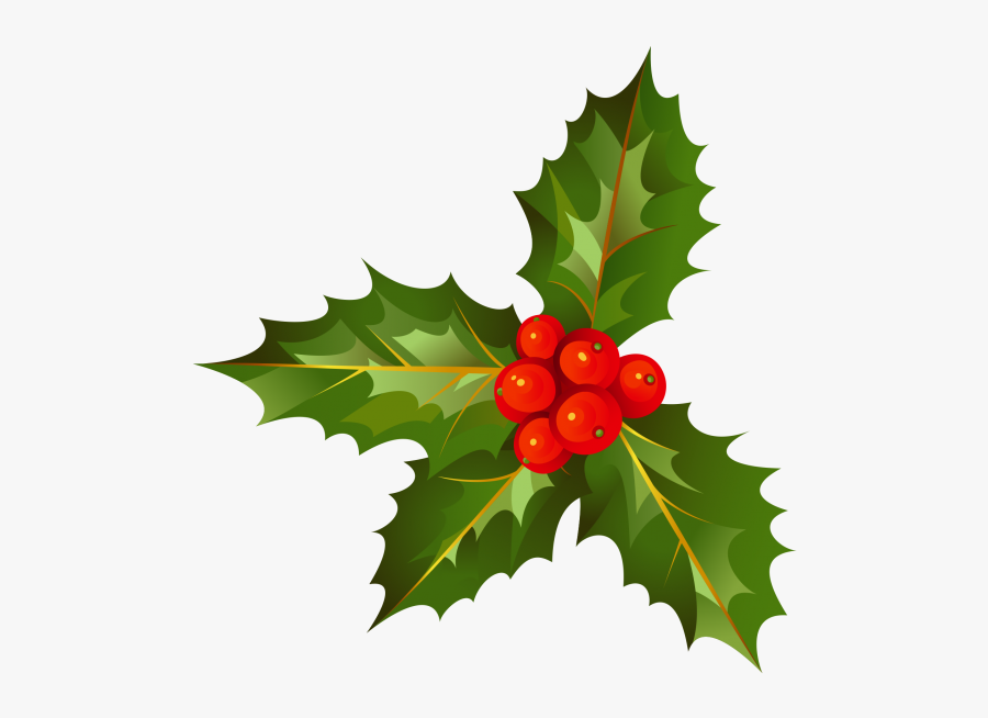 Christmas Decoration With Holly Leave Png Image Free - Christmas Leave Png, Transparent Clipart