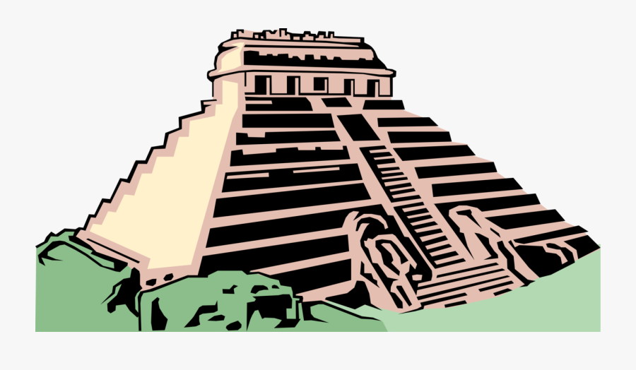 Vector Illustration Of Ancient Mayan, Aztec, Or Inca - Mayan Temple Png, Transparent Clipart
